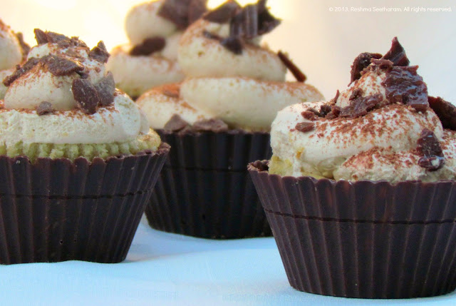 shells. in Myfoodarama.com: shells  chocolate in tiramisu Coffee cream chocolate cupcakes cupcakes