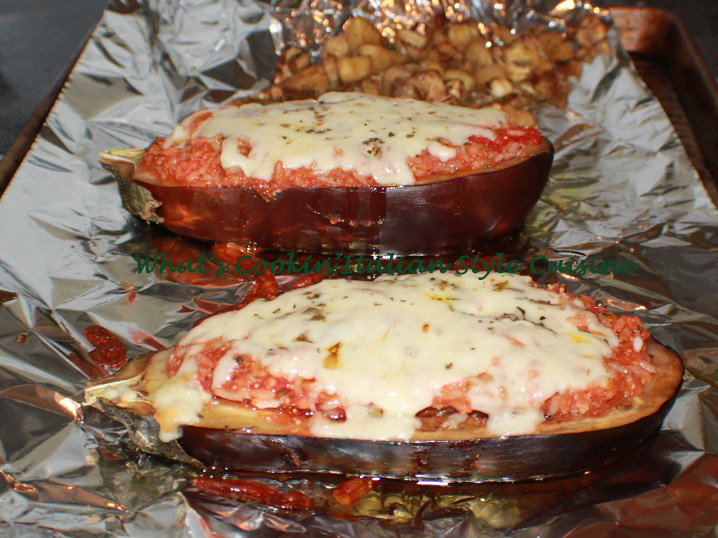 Baked Stuffed Eggplant Boats Recipe What's Cookin' Italian Style Cuisine