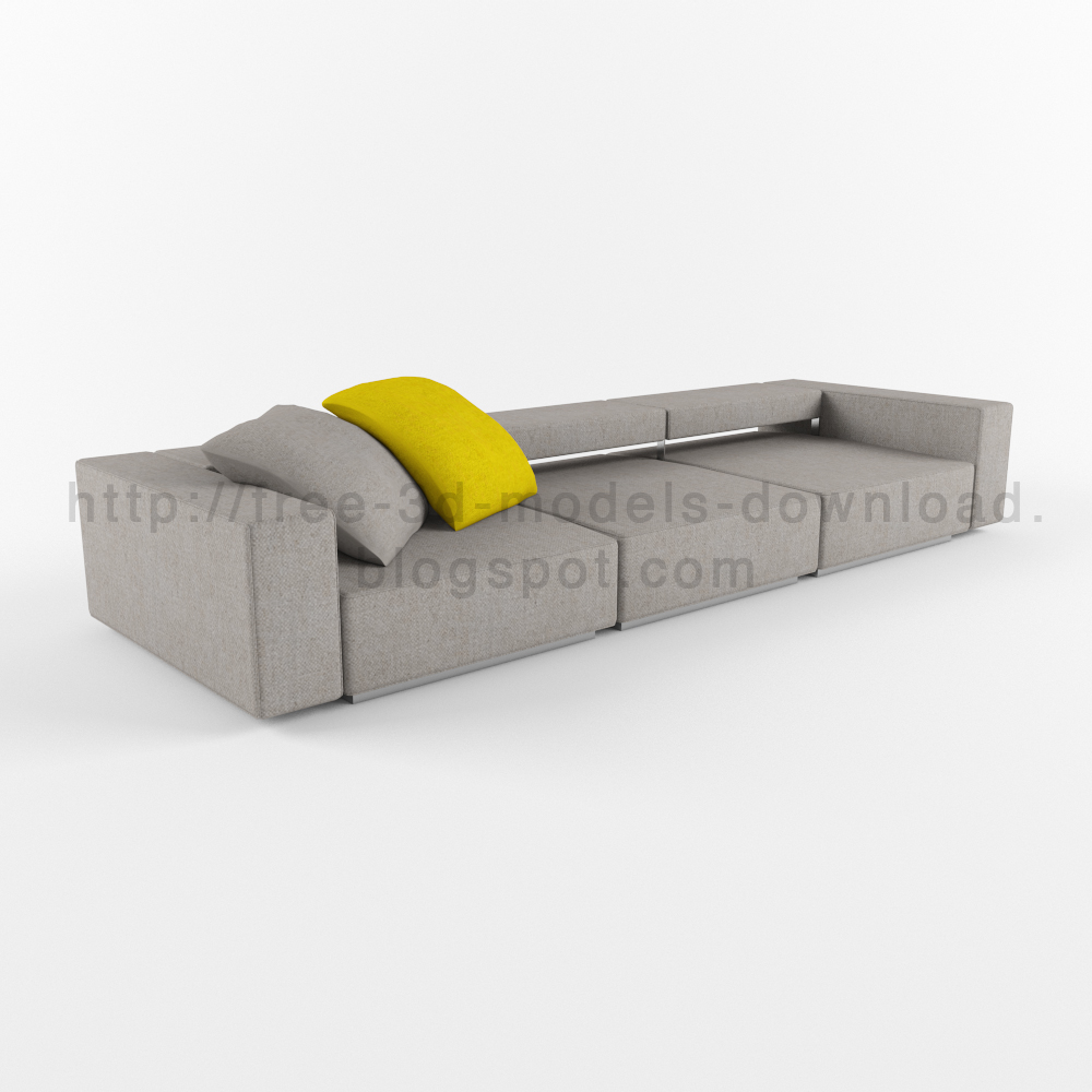 3d модель, 3d model, Andy,sofa, b&b, free download, furniture, grey, Italia, yellow, диван, скачать бесплатно