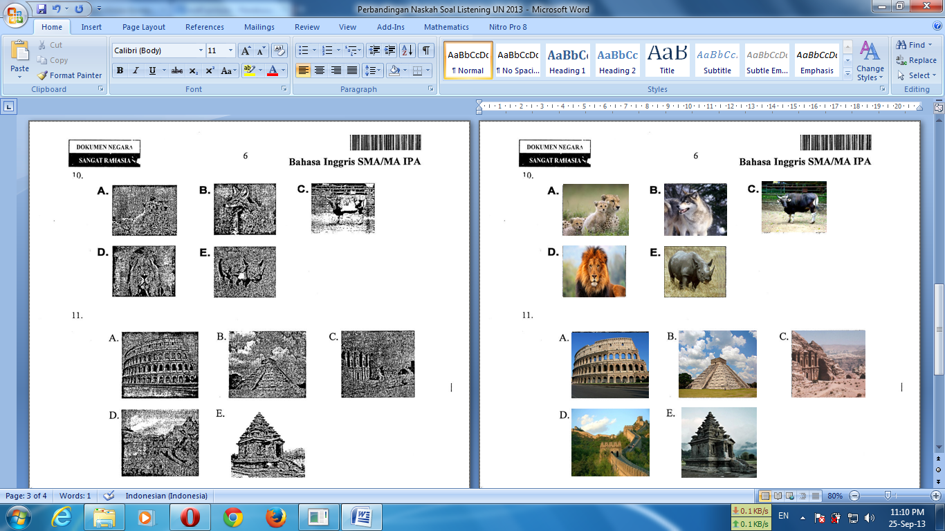 Gambar Asli Soal Listening UN Bahasa Inggris SMA 2013 Gambar Asli Soal Listening UN Bahasa Inggris SMA 2013