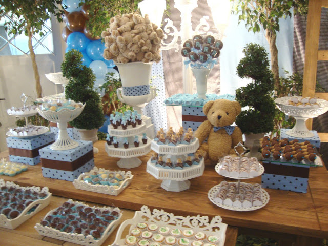 decoracao festa urso azul e marrom:decoracao festa urso marron e azul – festa infantil decoracao festa urso azul e marrom:decoracao festa urso marron e azul – festa infantil