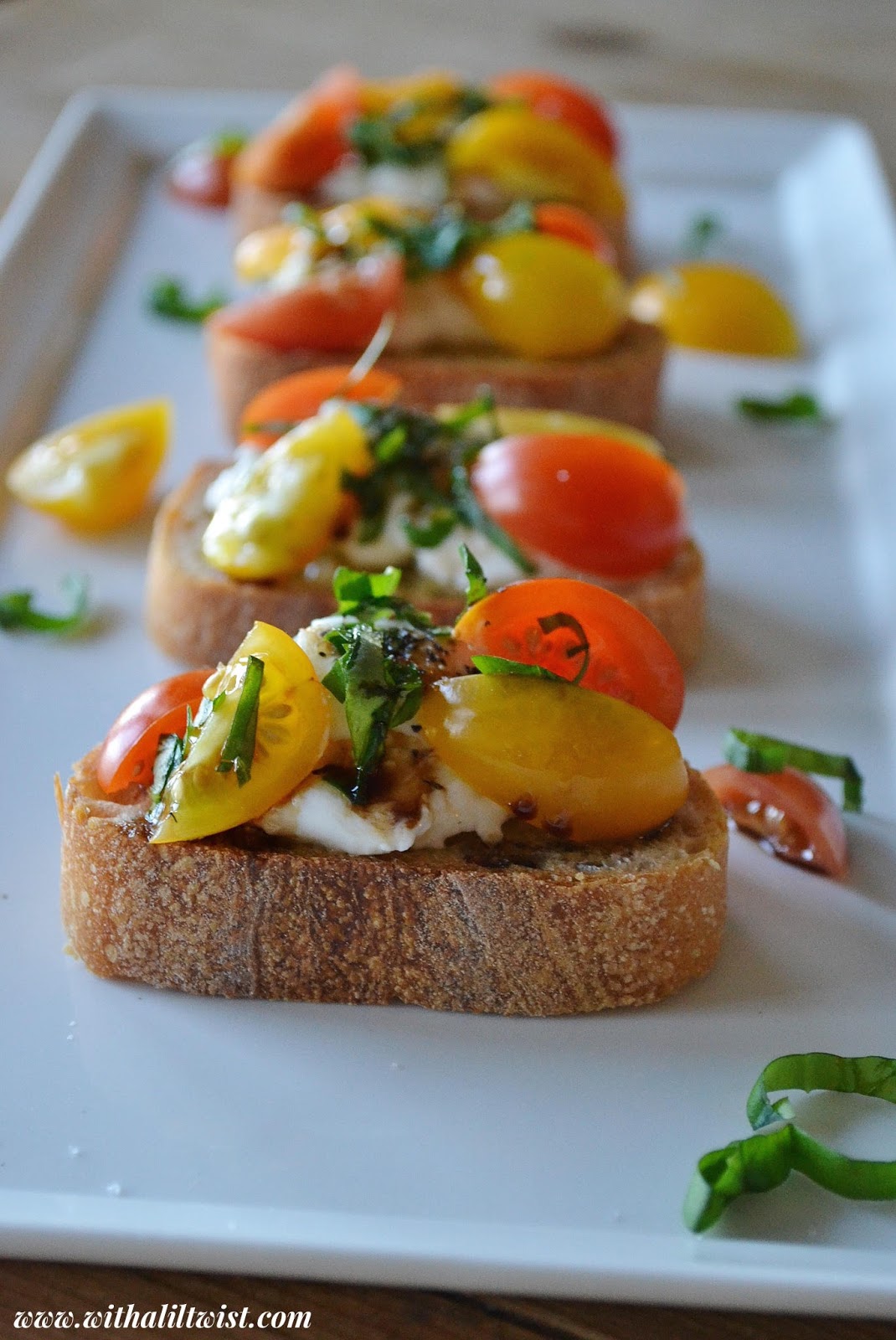 ...with a lil' twist Truffle Burrata Bruschetta