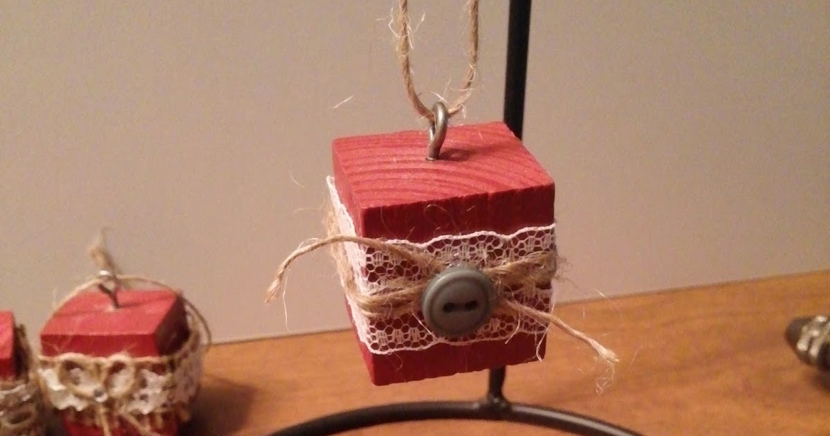 Sheryl's Crafting Corner Dollar Tree blocks into ornaments