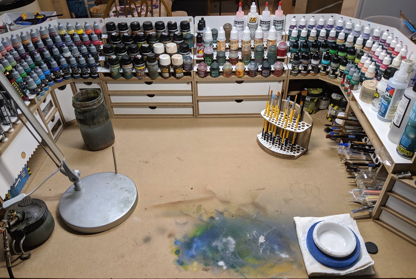 Paint rack, Vallejo paint, Hobby room design