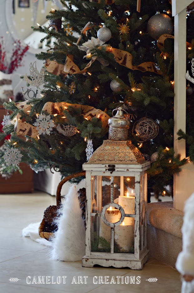Family christmas dinner window outside celebrating living room through enjoying decorated young happy eating into two Camelot Art Creations: Christmas Living Room Tour