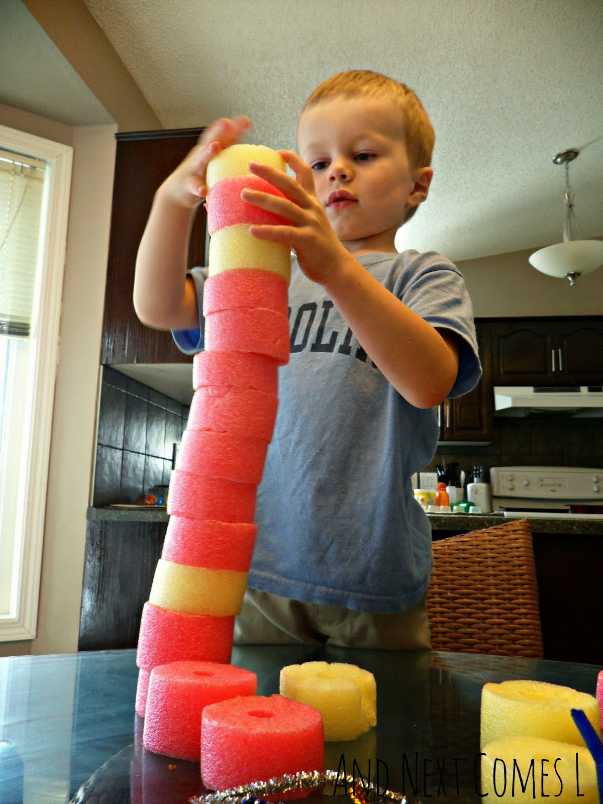 Building with Pool Noodles and Pipe Cleaners And Next Comes L