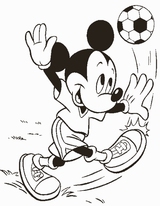 Mickey Mouse Playing Football Coloring Pages Ideas | Kids Coloring Pages