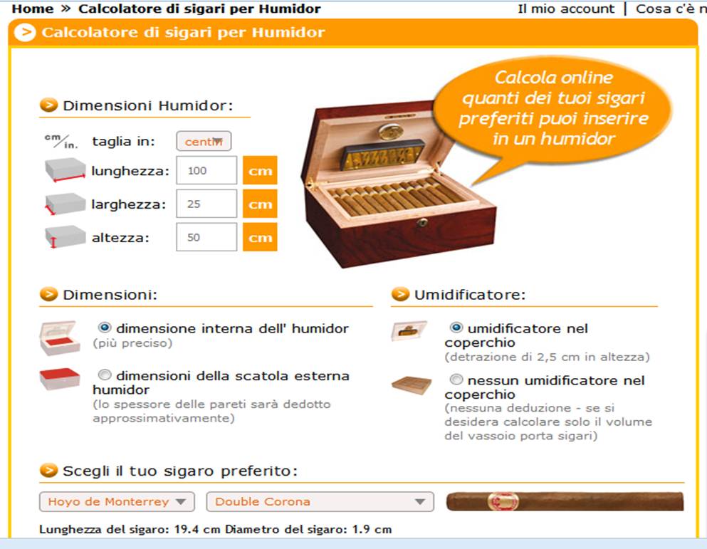 Cigar Blog...sigari e dintorni Humidor Calculator, By Humidor Discount