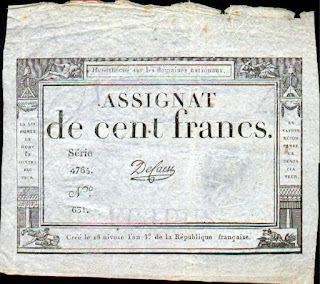 Франция. Ассигнат 100 франков 1795 года.
