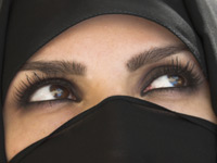 Muslim woman wearing niqab