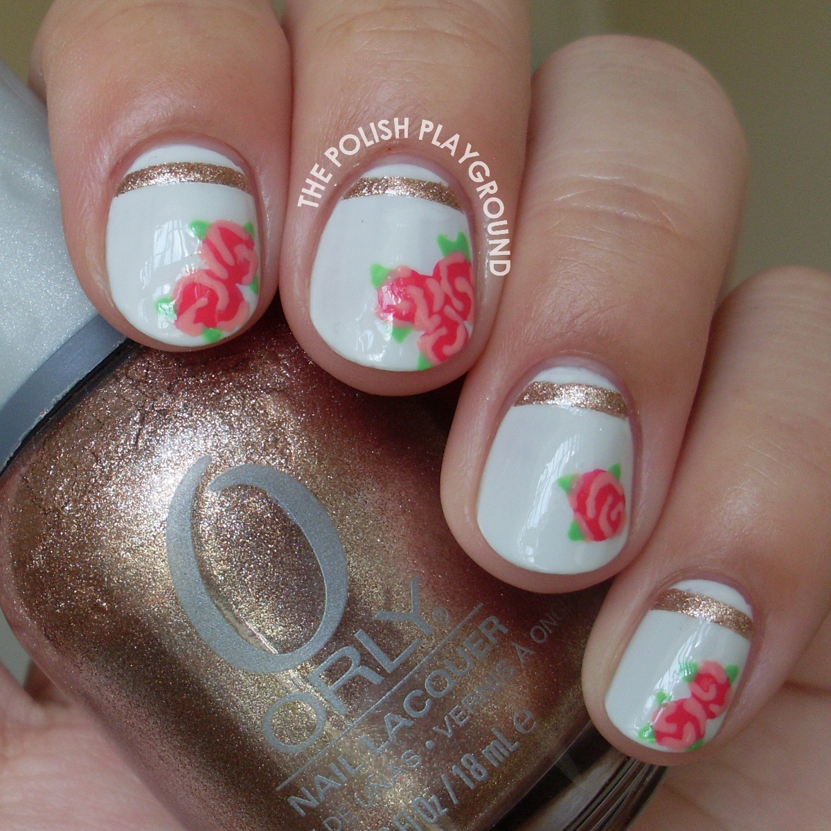 The Polish Playground Vintage Rose Tea Cup Inspired Nail Art