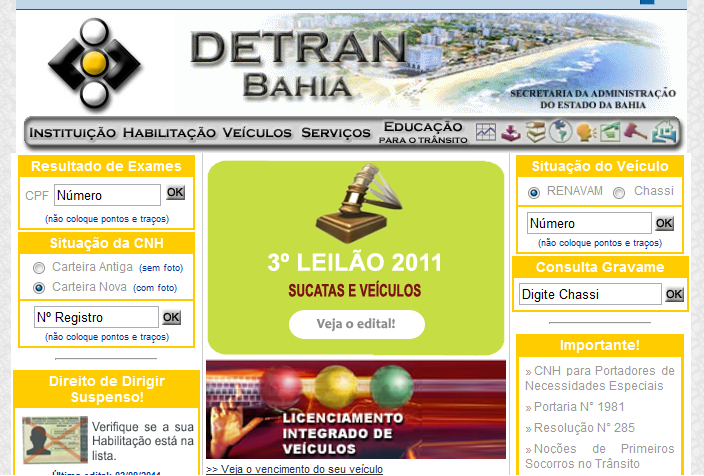 Exame detran ba