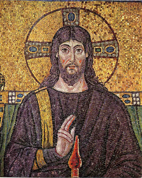 Jesus with the Pagan Symbol of Trinity