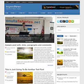 InspiredNews blog template. magazine blogger template style. magazine style template blogspot