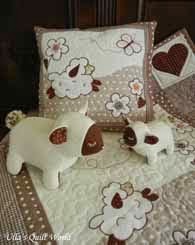 Sheep quilts - baby blanket and pillowcase