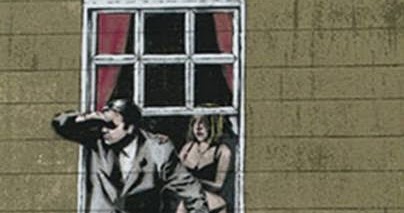 Naked Man Hanging From Window, 2006 - Banksy Explained