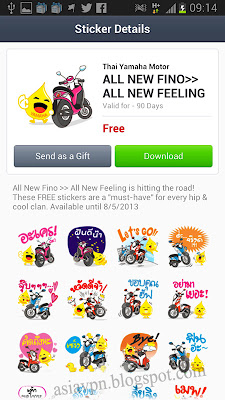free line stickers in Thailand and Japan
