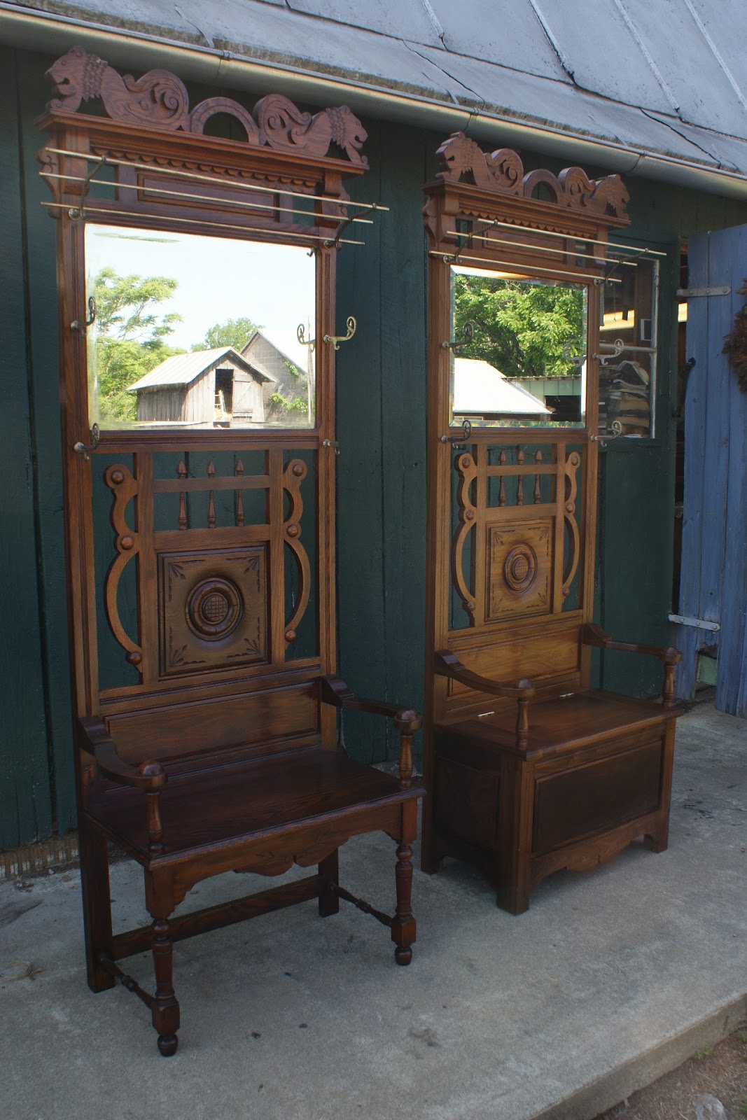 John Mark Power, Antiques Conservator Reproduction Walnut Hall Tree Part 5 The Completed