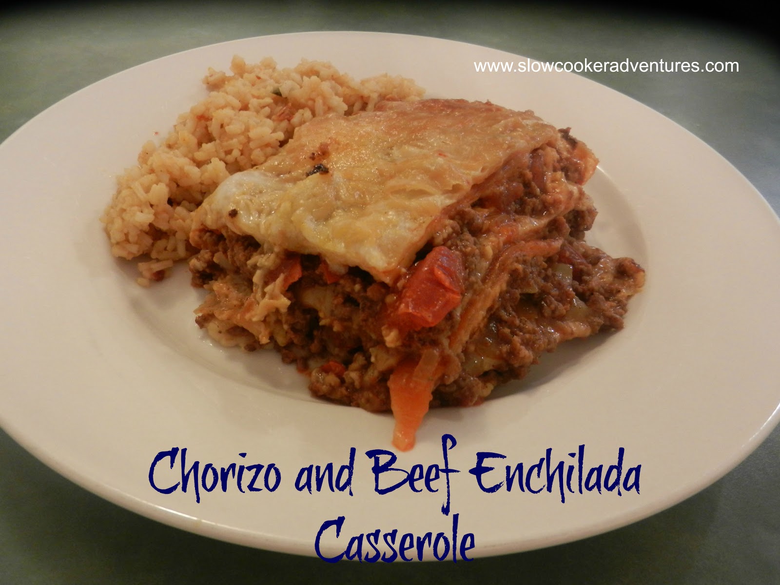 A Busy Mom's Slow Cooker Adventures Chorizo and Beef Enchilada Casserole