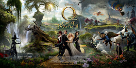 Movie poster showing the cast of Oz the Great and Powerful