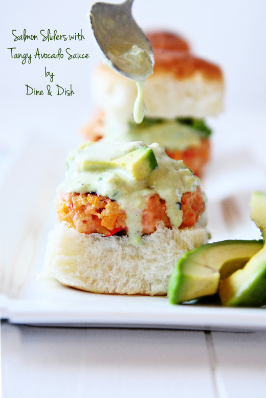 My Favorite Things Delicious Salmon Sliders with Tangy Avocado Sauce