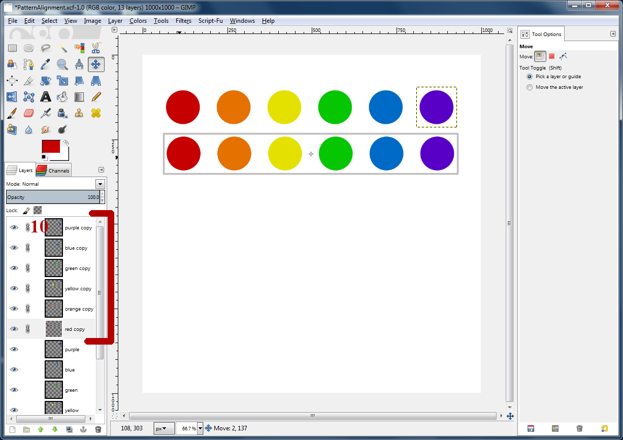 Clown Fish Cafe Alignment and Distribution of Graphic Elements in GIMP