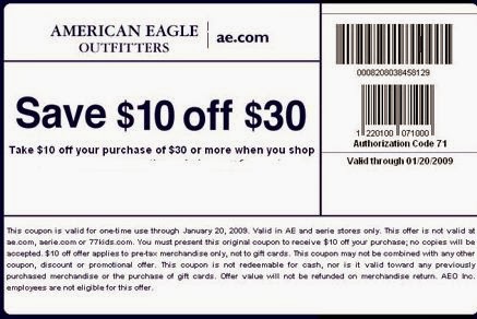 American Eagle Outfitters Printable Coupons February 2014