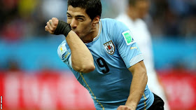 Luis Suarez, wrist kiss, celebartion, England v Uruguay,