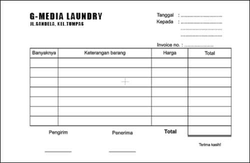 Contoh Nota Laundry Excel Daftar Contoh F