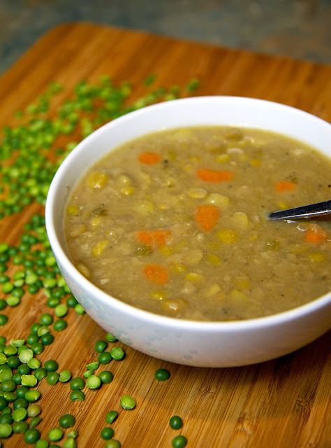Vegan Split Pea and Sweet Potato Soup #lowcaloriesoup