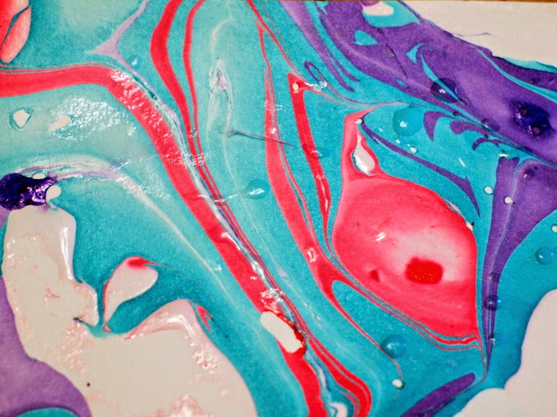 How to Marble with Nail Polish Pink Stripey Socks