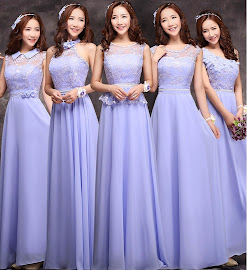 Lavender Lace Top Bridesmaids Maxi Dress