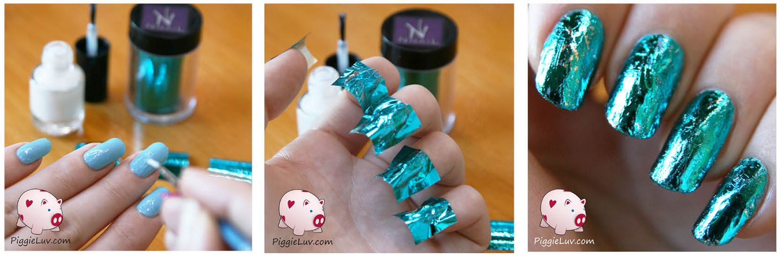 PiggieLuv Nail foil tutorial from KKCenterHK