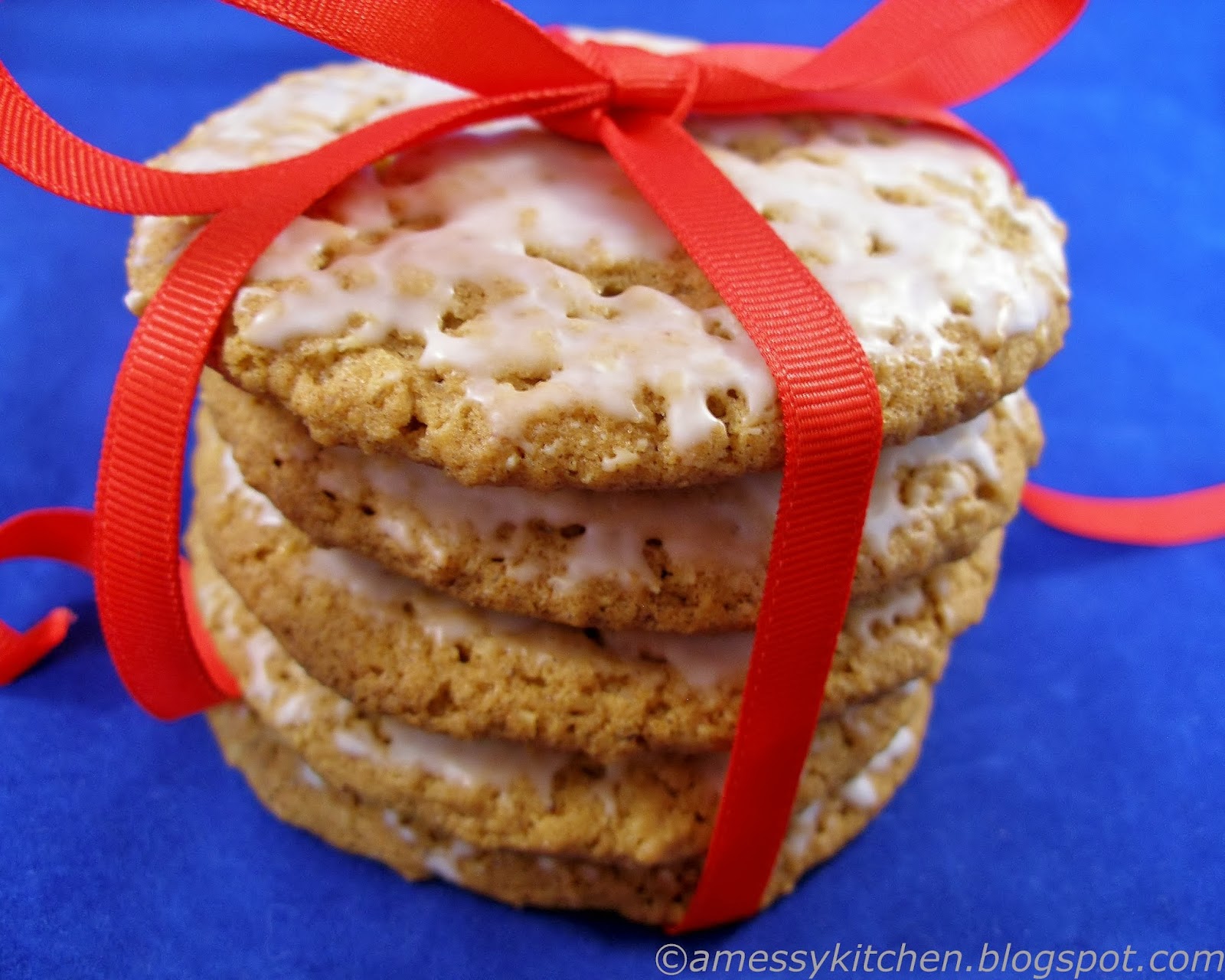 A Messy Kitchen Iced Oatmeal Cookies