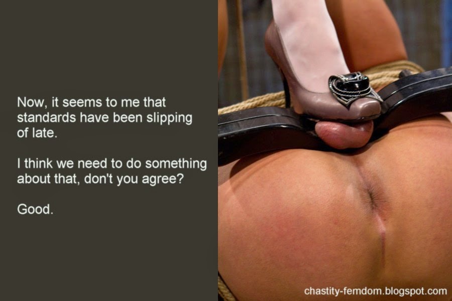 Chastity slave teased while cleaning pic
