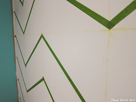 masking tape pattern on wall, cool, funky, easy, free