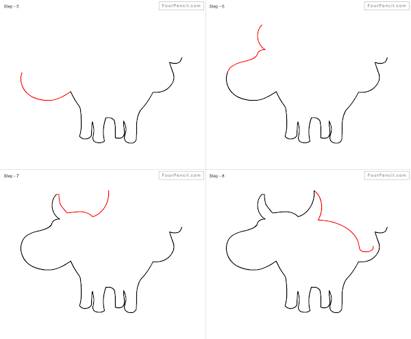 How to draw cartoon Buffalo - slide 3