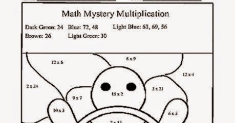 Free Coloring Sheet: Multiplication Color Sheet