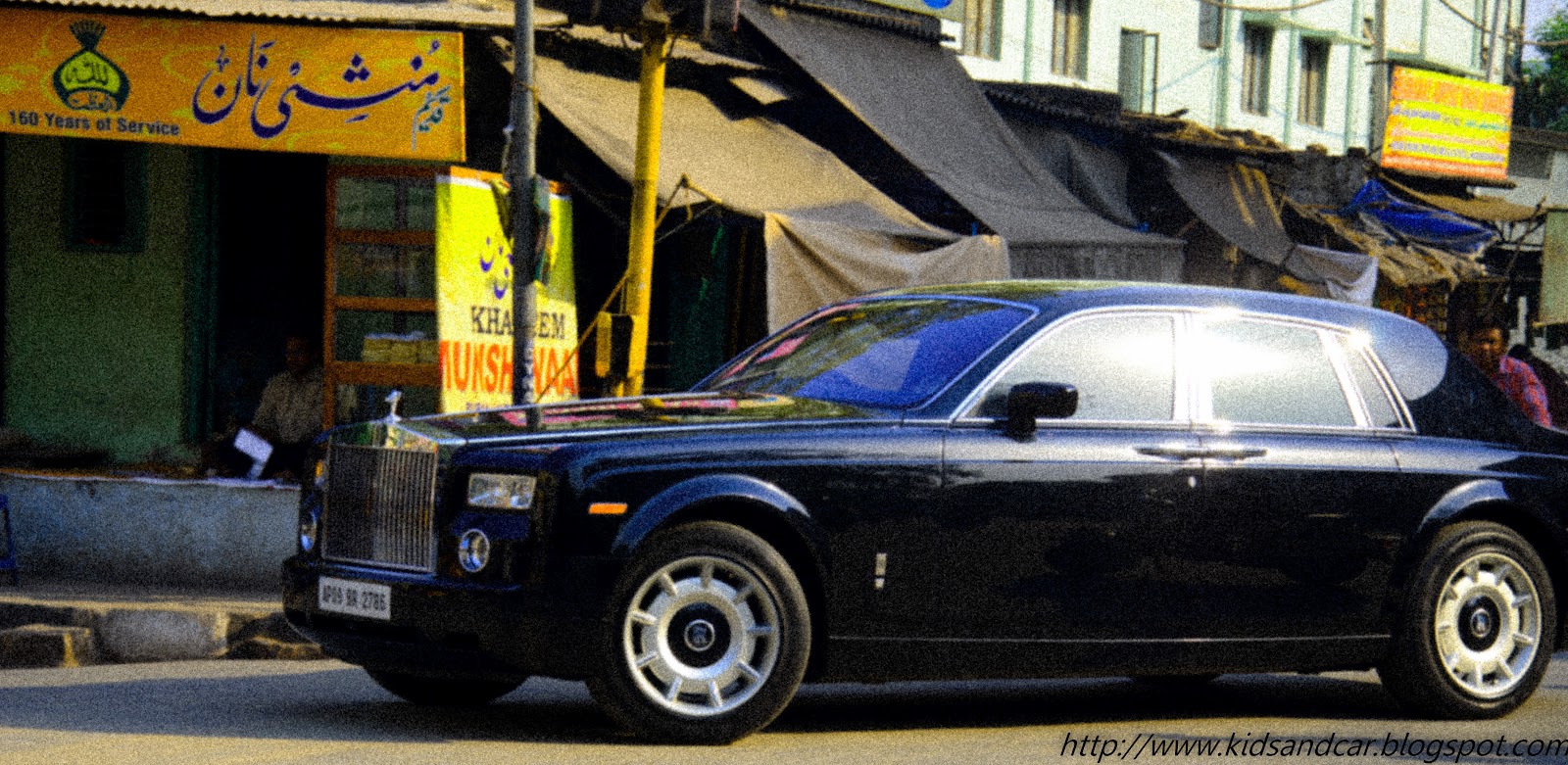 A Black Rolls Royce in Old City of Hyderabad