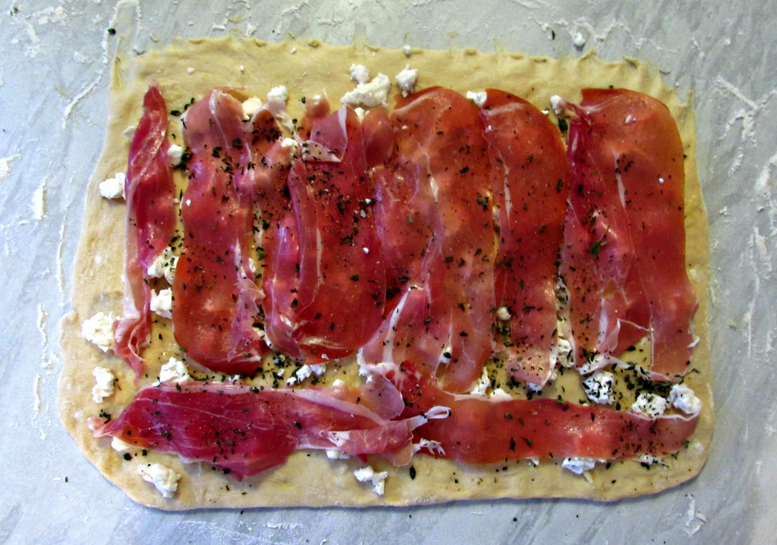 The Spoon and Whisk Goats Cheese, Garlic, Parma Ham and Thyme Couronne