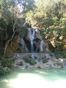 Kuangsi waterfalls in Luang Prabang .