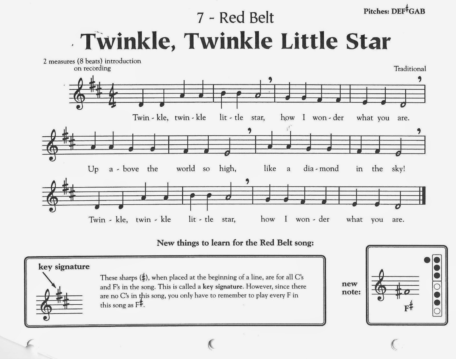 recorder karate songs