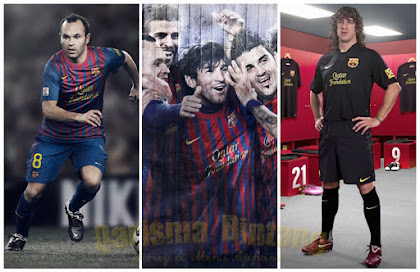 Puyol Iniesta Villa Messi Barcelona