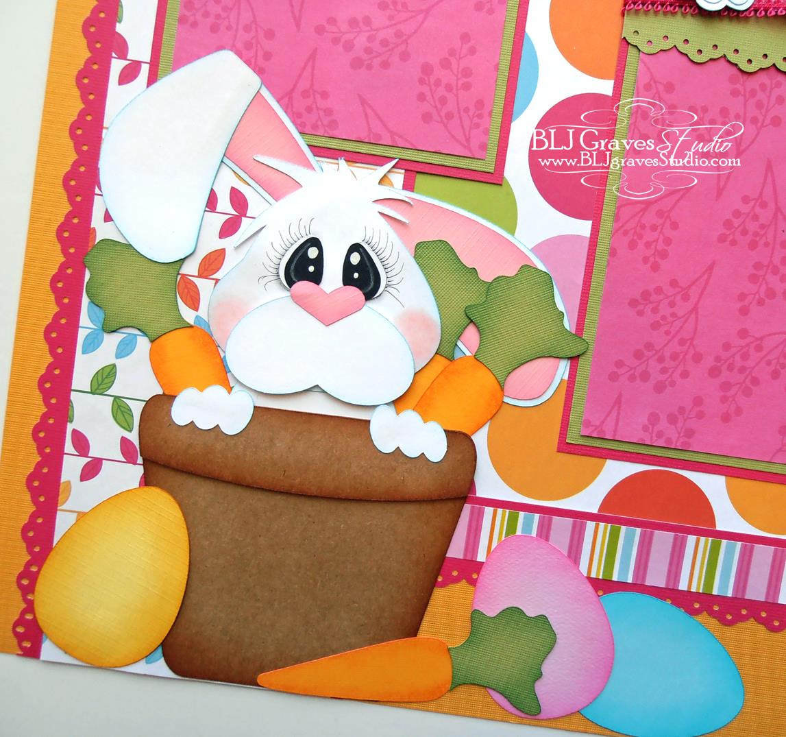 BLJ Graves Studio Easter Bunny Scrapbook Page