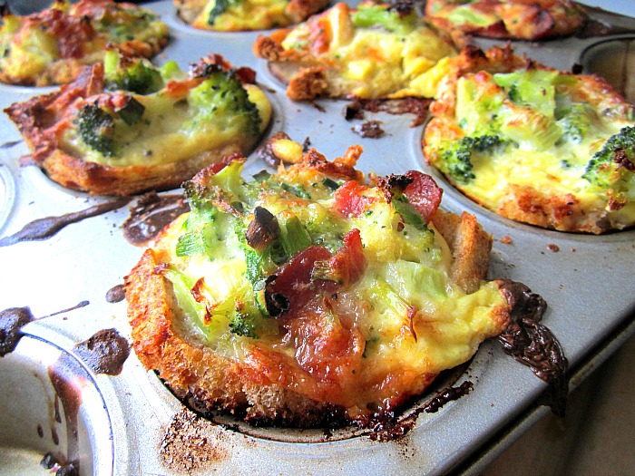 Quiche Toast Cups w/ Broccoli & Bacon