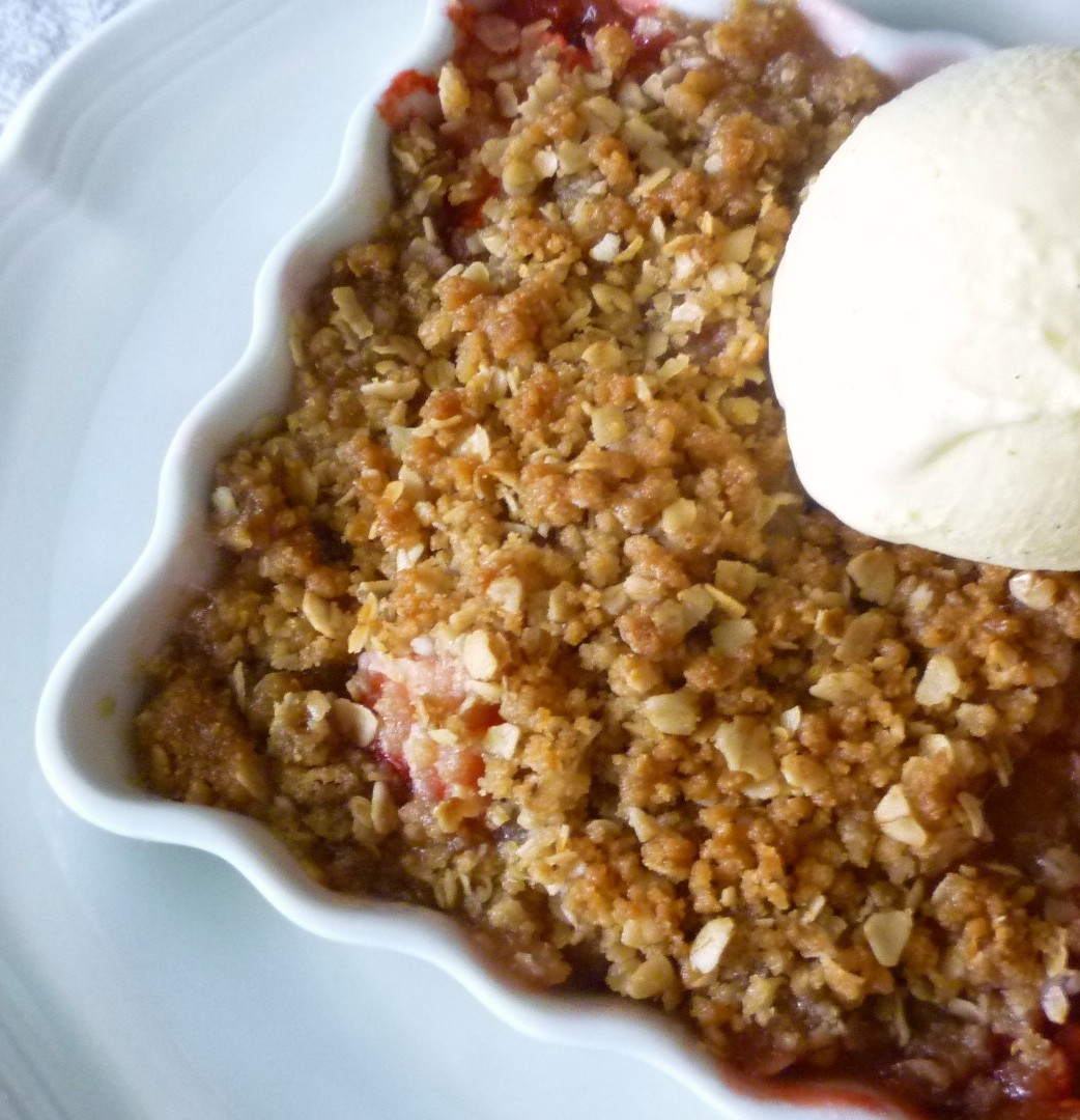 For Love of the Table StrawberryRhubarb Crisp with Orangescented