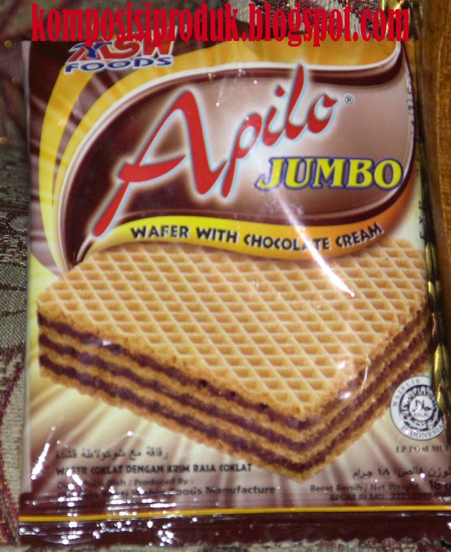 Apilo Jumbo Wafer With Chocolate Cream 18 g Komposisi Produk