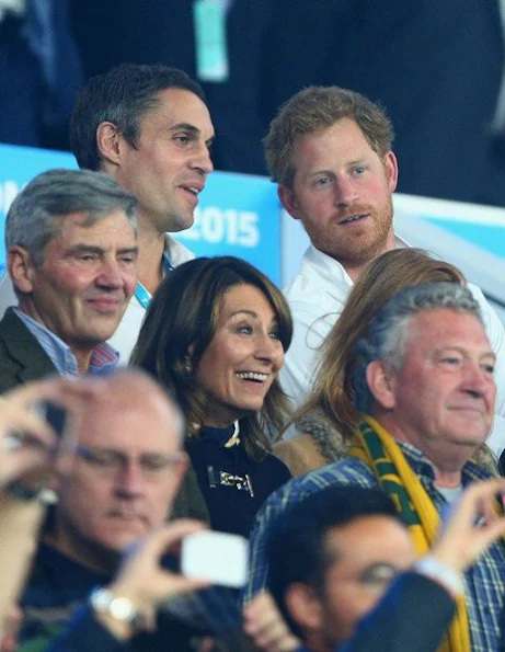 Prince Harry, James, Michael and Carole Middleton at Rugby World Cup