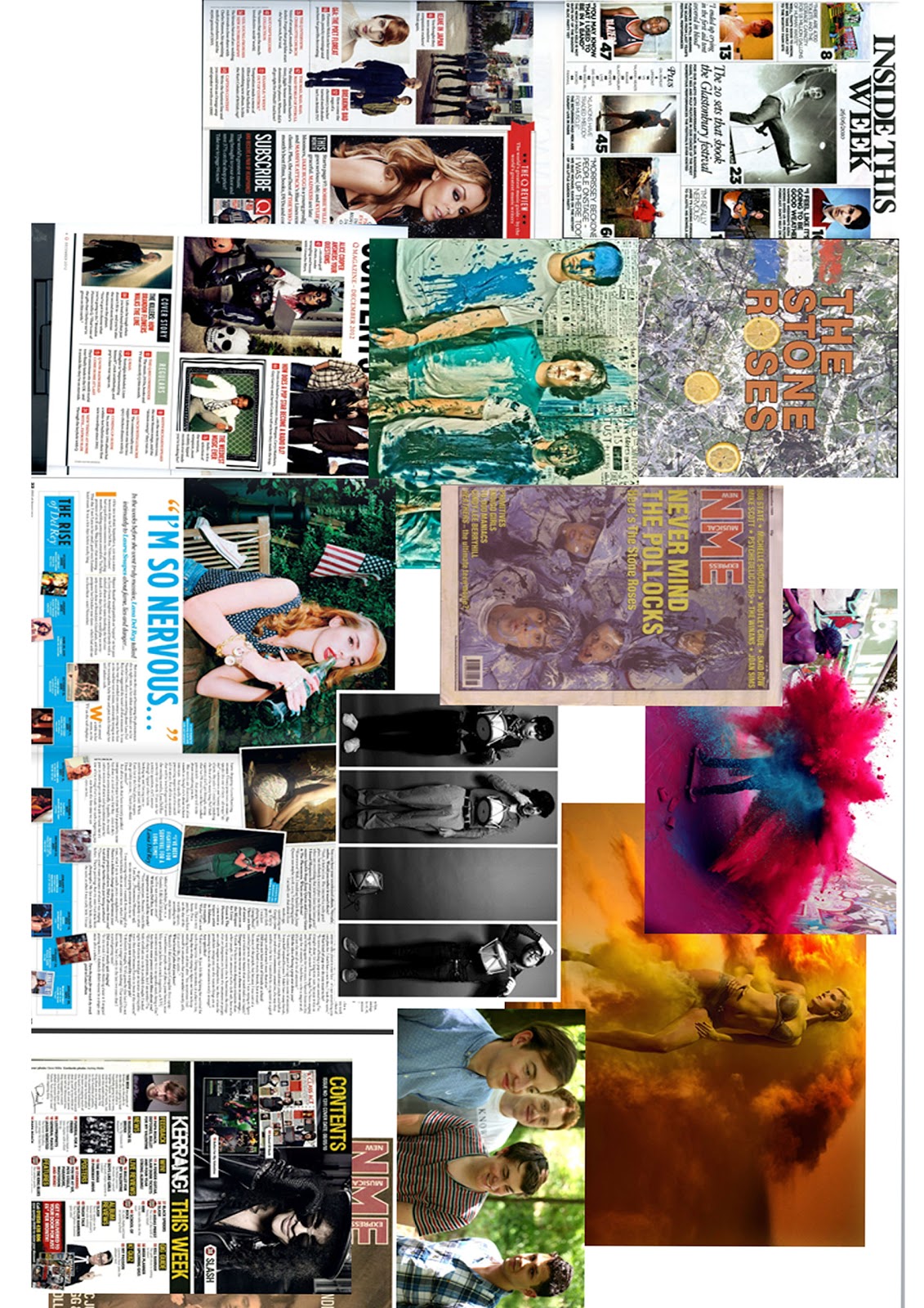 Alice Childerhouse AS media Mood Board for inspiration of magazine