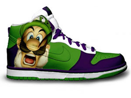 super mario bros nike dunks high tops sneakers